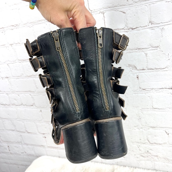 🚫SOLD! ••|•FREEBIRD🦅BY STEVEN•| 'ZEUS' Leather Gladiator Cage Sandal/Bootie - Picture 6 of 16